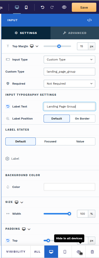 ClickFunnels - Hide input using eye icon