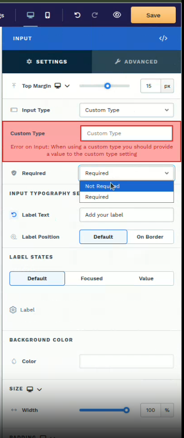 ClickFunnels - Toggle Required to Not Required